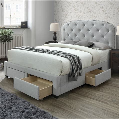 Queen bed frame w drawers. Things To Know About Queen bed frame w drawers. 